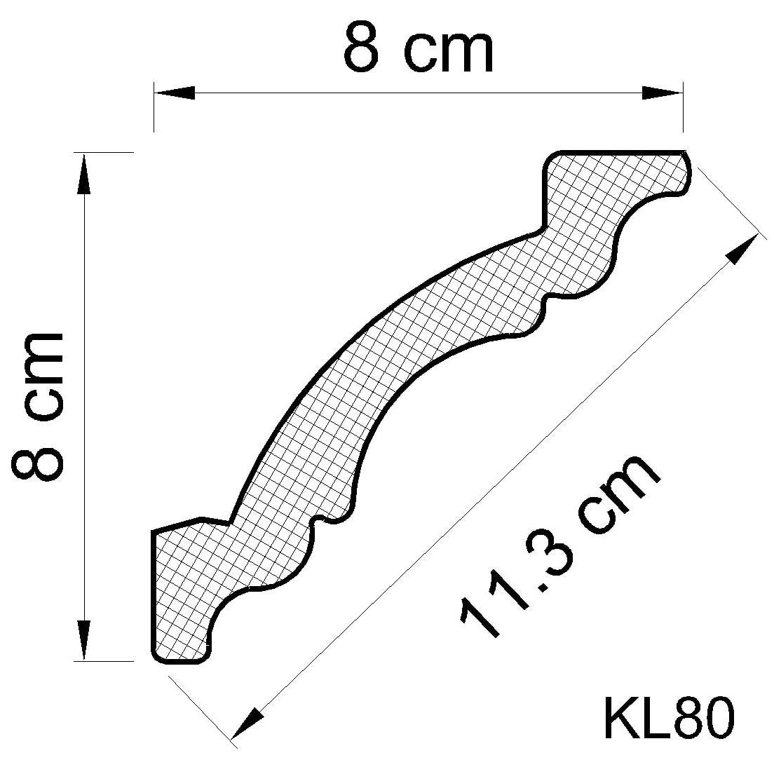 Taklist frigolit KL80